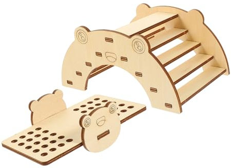 Yardwe 1 Satz Hamsterschaukel + Wippe DIY zusammengebautes Spielzeug Kleintier-Lebensraumdekoration Hamsterhaus DIY-Hamsterspielplatz-Dekoration Hamster brücke Hamster Spielzeug DIY-Wippe
