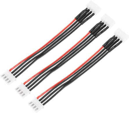 sourcing map Battery Balance Plug Connector Cable 3S Leads Extension Cable for RC Car Airplanes Remote Control 3Pcs