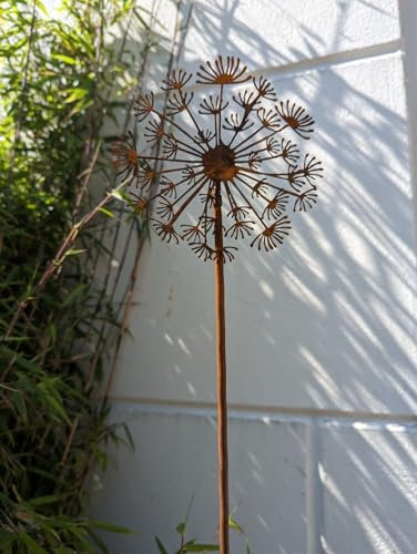 Edelrost Garten Gartenstecker Eisen rost Garten Löwenzahn Pusteblumen Beetstecker B15cmH90 cm,032241