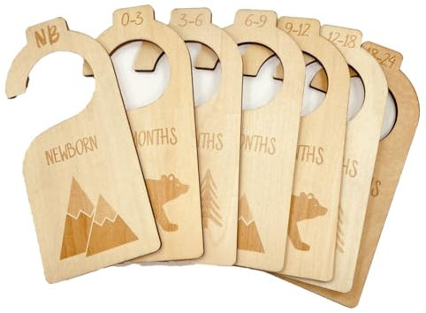 SHABD Baby-Kleiderschrank-Teilerset, 7-Teilig, Aus, mit Tiermustern, Babyzimmer