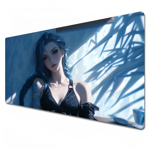 League of Legends Mauspad, Gaming-Mauspad, groß, XXL-Mauspad, 900 x 400, Schreibtischunterlage, wasserdicht, rutschfest, 80 x 30 x 0,3 cm, Violett und Schwarz