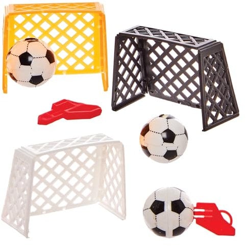 Baker Ross FN210 Set di porte da calcio - Confezione da 8, piccoli giocattoli da calcio, riempitivi per feste di calcio