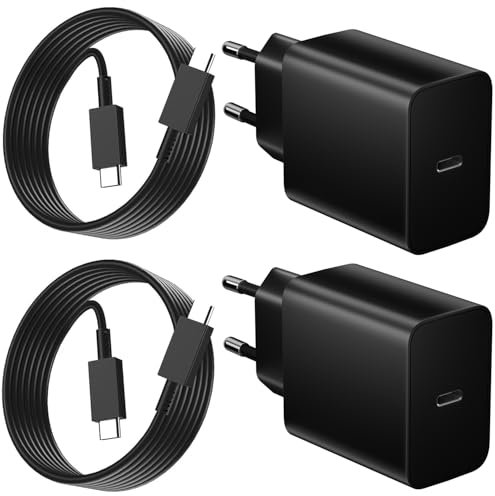 45W USB C Ladegerät für Samsung Galaxy S24 Ultra,S24+,S24,S23 Ultra,S22 Ultra,S21,A15 5G,A25,Z Fold 5,Tab S9 S8 mit 2M Ladekabel Super Schnellladen (2-Pack)