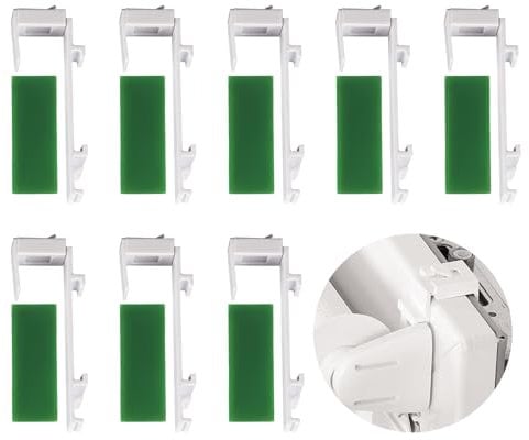 20 Pz Supporto a Morsetto per Tenda a Rullo Klemmfix, Ganci Adesivi per Tende, Supporti a Morsetto per Doppio Klemmfix Senza Forare, Supporto Adesivo per Tenda a Rullo e Ante in PVC o Legno