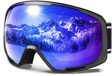 BEACOOL Skibrille SnowboardBrille für Brillenträger Herren Damen Winddicht Brille Anti Fog UV Schutzbrille, Winter Schneebrille, Skibrillen für Skifahren Motorrad Fahrrad Skaten