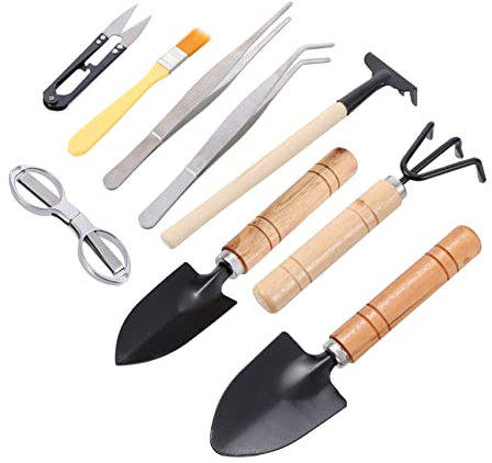INOOMP 10piezas Herramientas Jardinería Kit Herramientas Minipala Trasplantar Suculentas Portátil