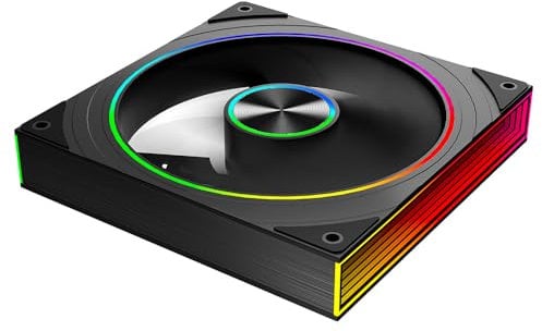ICOLER Transwarp 140mm RGB Reverse Fan, Infinity Mirror 5V ARGB PWM Case Fan 140mm Single Pack,Suitable for Computer Case & CPU Cooling(Black)