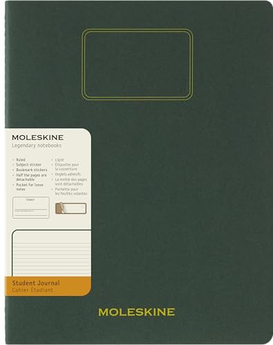 Moleskine Student Cahier Journal, Soft Cover, Ruled, XXL (8.5 x 11), Myrtle Green