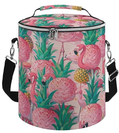 Sac fourre-tout isotherme, motif flamant rose et ananas, sacs isothermes portables, adaptés pour les bureaux, les pique-niques, la plage et les voyages
