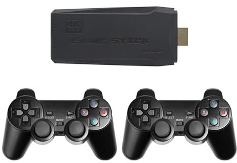 XIXIMENG M8 64G Retro Konsole Retrolink 30000+ Spielen zwei kabellose Controller,4K Retro spielekonsole HDMI Plug and Play Wireless Game Stick für TV