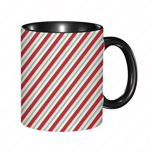 reyawdf Original Tasse mit lustigem Design, Zuckerstange zweifarbig,330ml, für Kaffee- und Teeliebhaber, als Geschenk für Weihnachten, Geburtstag und mehr