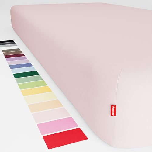 Schuette® Spannbettlaken • 180x200 cm • Wow! Kollektion: Cherry Blossom (Pastellrosa) • 100% Superfluff Baumwolle, Blickdicht, Faltenfrei • mit Rundumgummi • Matratzenhöhe bis 25 cm