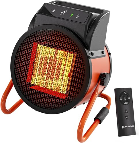 Chauffage Soufflant 3000W - Technologie Céramique PTC - Chaleur Instantanée en 3s avec Télécommande - Minuterie 24h avec Thermostat Numérique - Idéal pour Maison, Bureau, Atelier et Chantier