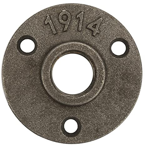 Taidda Hochwertiger 10-teiliger Legierungsflansch mit 3 Löchern, Rohrbasisgewinde, Bodenflansch Zur Befestigung von Rohren, Wasserhähnen, 65 Mm DN15, Passend für Jedes Heimwerkerprojekt (Gusseisen)