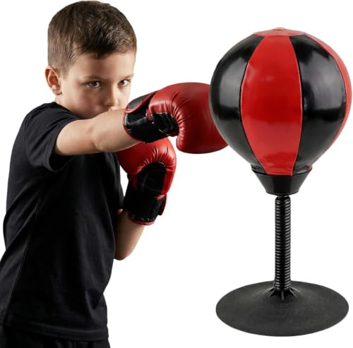 Boxsack Box-Speedtrainer, Punchingball Tisch, Desktop Punch Ball, für Training Interaktive Spiele Stressabbau, für Bürotisch Und Theke, Lustiges Geschenk für Freunde Oder Kollegen