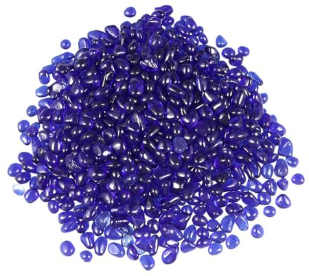 DECHOUS Gravier de Verre Bleu Foncé 500G 5-9Mm pour Aquarium Eau Douce Décoration Maison Légère et Sûre
