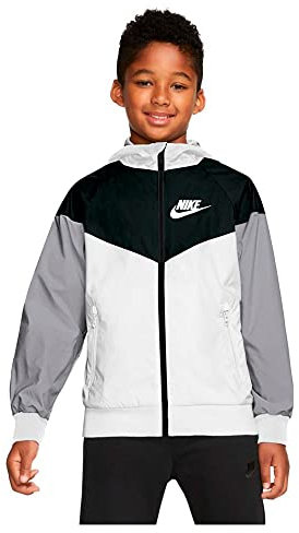 Nike Giacca Sportswear Windrunner, White/Black/Wolf Grey/White, 850443-102, M