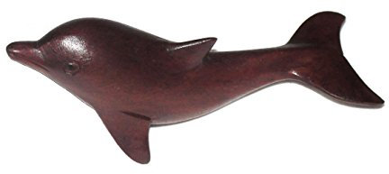 Unbekannt Delfin Holzfigur Holzdelfin Holzskulptur Kunsthandwerk handgeschnitzt Dekoration Feng Shui Länge ca. 10 cm