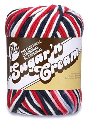 Lily Original Ombré Garn, Baumwolle, Rot/Weiß/Blau, 2 oz, 86