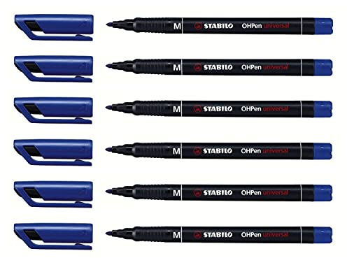 Stabilo Ohpen Permanent Medium Paste Clear – 6 Pack – Blue