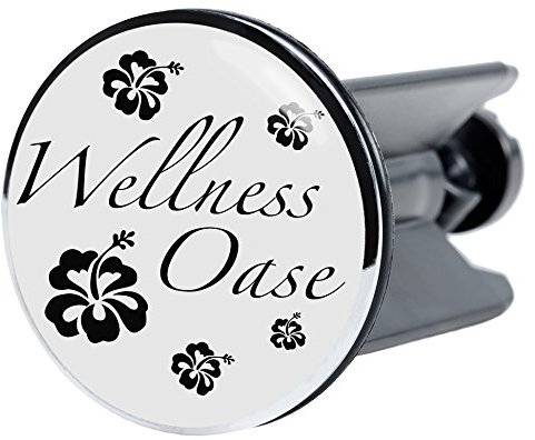 Sanilo Waschbeckenstöpsel Wellness Oase, schöner Stöpsel für das Waschbecken, universal mit Motiv