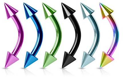 Lovepiercing Lot 6 Piercings Arcade TENNESSEE Barre et Cônes Titane Inoxydable Anti Allergique Sourcil Oreille Cartilage Tragus Helix Barbell