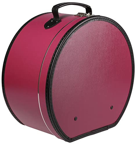Lierys runder Hutkoffer bordeaux - Maße: 40 cm x 21 cm - große Hutschachtel aus Kunstleder - Hutbox zur Aufbewahrung mit Tragegriff und Klappverschluss - Koffer für Hüte - auch Deko für die Wohnung