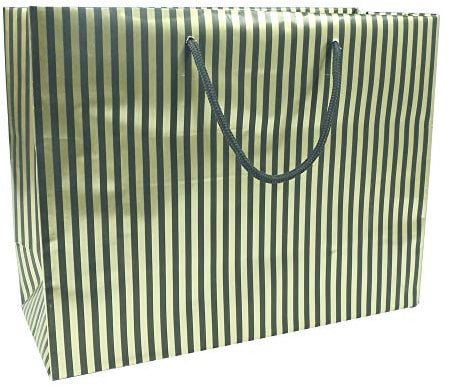 Clairefontaine 212860C Geschenktasche Max und Ich (32 x 13 x 24,5 cm, ideal für Geschenke und Shopping, Design mit eleganten Streifen) 1 Stück gold/schwarz