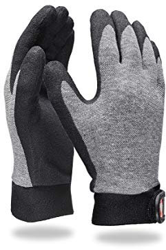 Engelbert Strauss VINIL GESTRICKTE HANDSCHUHE, Qualitative Arbeitskleidung, Schwarz/Grau, 10 (XL)