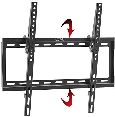 VCM Universal TV Halterung | VESA Wandhalterung | Halter Fernsehhalter flach neigbar | Belastbarkeit bis zu 25kg - B-FN 400 Schwarz