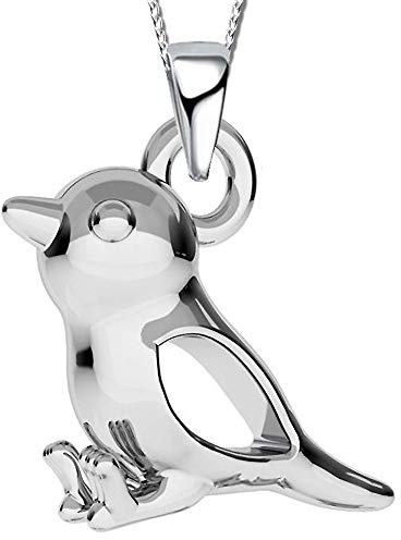 Damen Kinder Mädchen Halskette aus 925 Sterling Silber Vogel Spatz Kette mit Anhänger