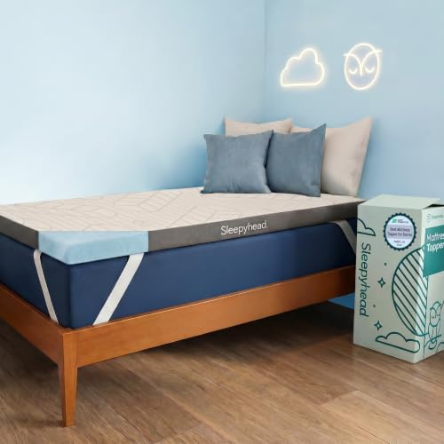 Sleepyhead Twin XL Mattress Topper 3 Inch for College Dorm, Cooling Gel Memory Foam, Pressure Relief, Removable Washable Cover, CertiPUR-US Certified (XL Twin 3)