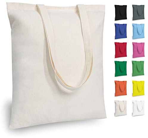 TOPDesign 5 | 12 | 24 | 48 | 192 Pack Economical Cotton Tote Bags, Lightweight Medium Reusable Grocery Shopping Cloth Bags, Suitable for DIY, Advertising, Promotion, Gift, Activity (5-Pack)