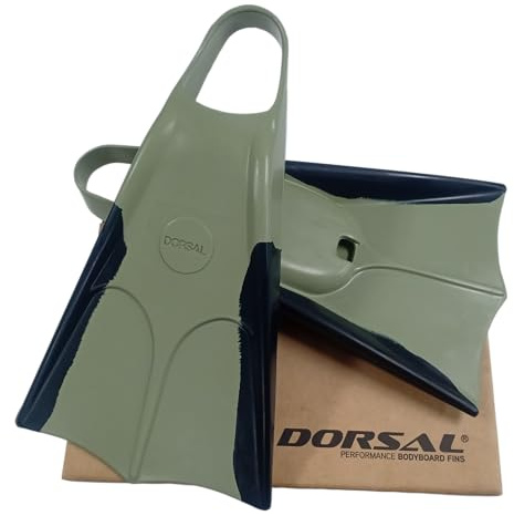 DORSAL Bodyboard Floating Swimfins (Flippers) 7 - 8 Black/Green