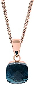 Qudo Firenze Ketten Halskette rosegold mit farbigem Anhänger 45cm lang