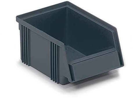 Treston 1015-3 Sichtlagerkästen stapelbar für Industrie Lagersystem, 60 Stück grau 105 x 165 x 75 mm
