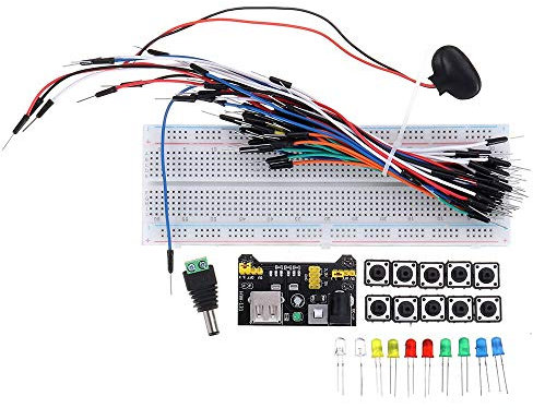 ZHOUYUFAN 830 Point Solderless Breadboard 195pcs Jumper Cable MB-102 Power Supply Module Complete Kit