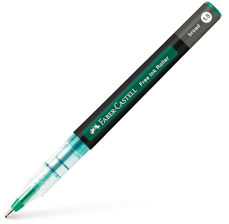 Faber-Castell - Tintenroller Free Ink Grün 0,8 mm | Rollerball mit dokumentenechter Tinte und Free Ink System für Schule, Büro und Notizen