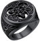 FaithHeart Vintag Retro Fingerring Damen Mädchen Irischer Triquetra Siegelring Schwarz Keltischer Knot Accessoires Partnerring Freundschaftsring für Valentinstag Geburtstag