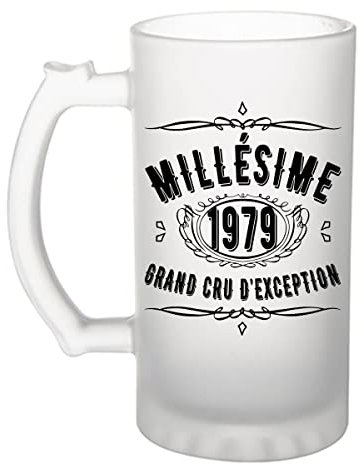 Chope de bière 1979 anniversaire 46 ans | Verre à bière Pinte idée cadeau original | Imprimé en France