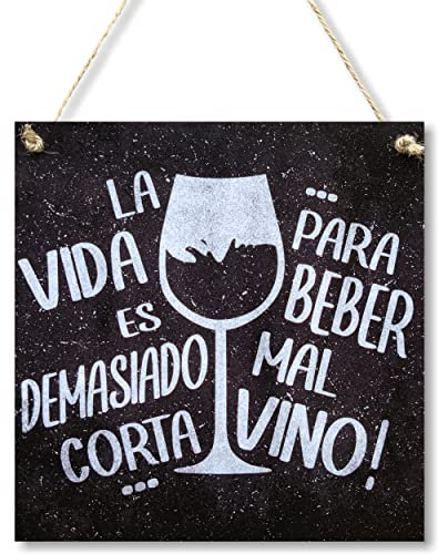 CARISPIBET La Vida es Demasiado Corta Carteles Decorativos Divertidos y Graciosos para el hogar y Cocina Placas de decoración de Pared 20 x 20 cm