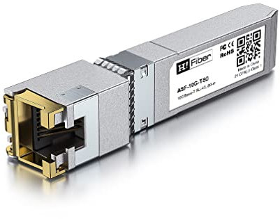 10GBASE-T SFP+ Transceptor 80 metres, SFP+ a RJ45, 10G SFP+ a Ethernet módulo Compatible con Cisco SFP-10G-T-S, MA-SFP-10GB-T, Ubiquiti UniFi UF-RJ45-10G, Mikrotik S+RJ10, Netgear AXM765...