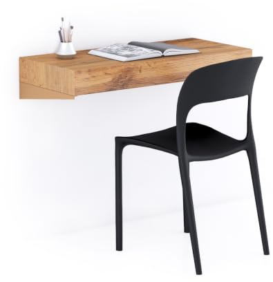 MOBILI FIVER, Evolution Wandschreibtisch 90 x 40, rustikale Eiche, Made In Italy