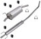 BESTPRICE Auspuff Schalldämpfer Set 1x Mittelschalldämpfer, 1x Endschalldämpfer, mit Montagematerial Kompatibel mit OPEL CORSA C (X01)