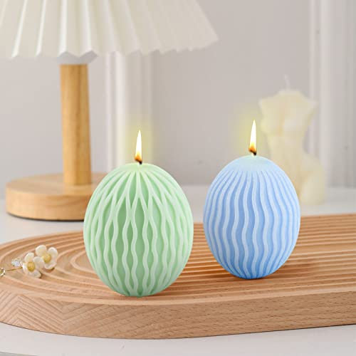 Ostern Eier Silikonform Kerzenformen 2 Stücke 3D Osterei Silikon-Formen Seifenform Silikon Ei Backform Silikon Ostereiform für Tortendeko, Schokolade, Seife, Sojawachs Kerzen, Ostergeschenke