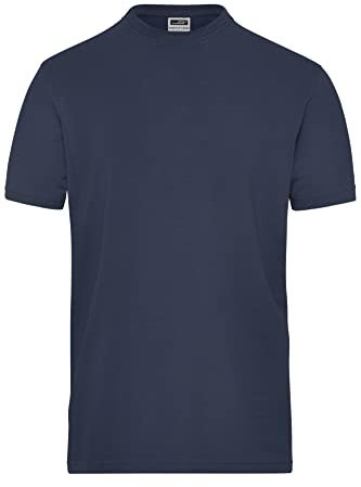 James & Nicholson Herren Bio Workwear-T Stretch - Elastisches T-Shirt aus Single-Jersey | Farbe: navy | Grösse: 5XL