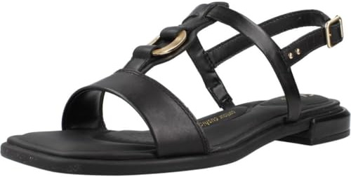 Clarks Damen Ariany Sling Sandalias Planas, Black Leather, 37.5 EU