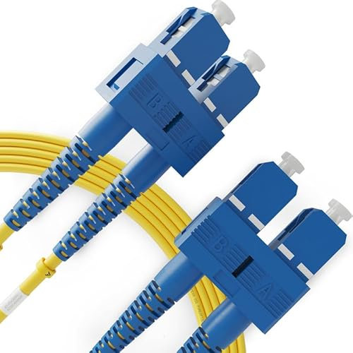 BEYONDTECH Cavo Fibra Ottica SC a SC OS1 Monomodale Duplex (15 Metri) - Cavo di Fibre Ottiche UPC/UPC - 9/125 (LSZH)