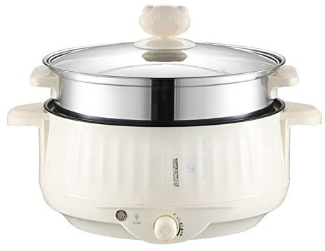 TRJHEWEK Olla eléctrica Multifuncional Bandeja calefactora Olla de Cocina eléctrica Olla Caliente Fideos Huevos Sopa Vaporera Mini Olla arrocera