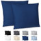 Dreamzie Kissenbezug 60x60 2er Set - Kopfkissenbezug 60x60 Dunkelblau mit Reißverschluss aus Mikrofaser Weich, 60x60 cm Pillow Cover
